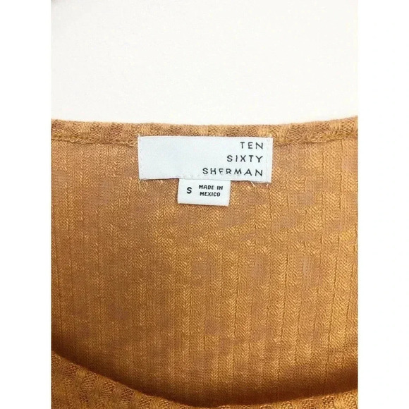 Ten Sixty Sherman Mustard Thermal Crop Top NWOT Small - Picture 3 of 4